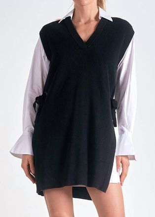 Elan Womens Sweater Dress In Black