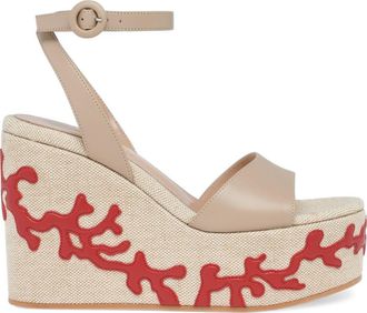 Gianvito Rossi Malia Sandals in Beige Fabric And Nappa at Nordstrom, Size 38.5