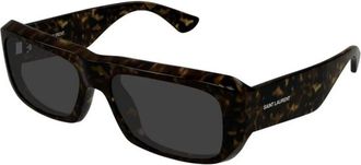 Saint Laurent Rechthoekige Zonnebril - unisex - Zonnebrillen - Bruin - 57 MM - Accessoires