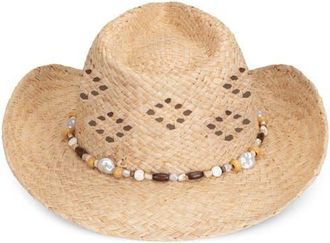 Lack of Color Sol Raffia Cowboy Hat in Natural at Nordstrom, Size Small