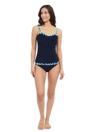 Gottex Bachata Tricolore D Cup Tankini in Black at Nordstrom, Size 32