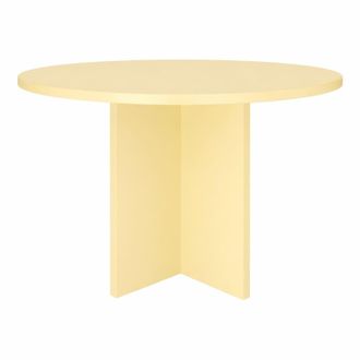 Really Nice Things Mesa de comedor redonda tablero laminado de 3cm Mantequilla 120cm