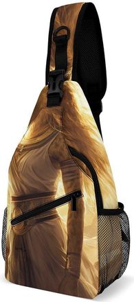 Generic Sekhmet Mens Crossbody Chest Sling Bag for Travel Hiking Lightweight Shoulder Bags with Small Side