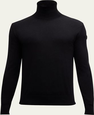 Moncler Mens Solid Wool Turtleneck Sweater