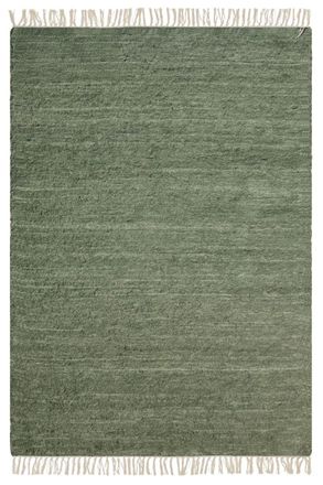 AFK Living Alfombra de algod&oacute;n reciclado tejida a mano verde 160 x 230 cm