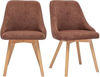 Miliboo Sillas Escandinavas En Tejido Efecto Terciopelo Texturizado Terracota Y Madera Clara (lote De 2) Hasta