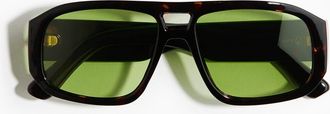 H&M Polarized Aviator-style Sunglasses in Brown/tortoiseshell Pattern at Nordstrom