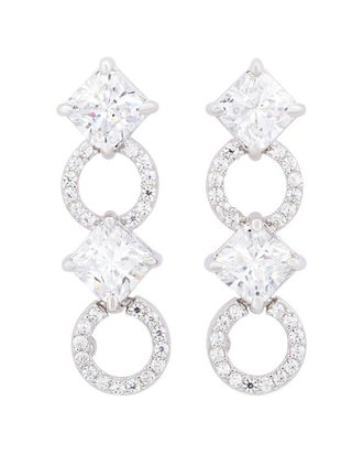 Suzy Levian Suzy Levian Silver Cz Circle Dangle Earring