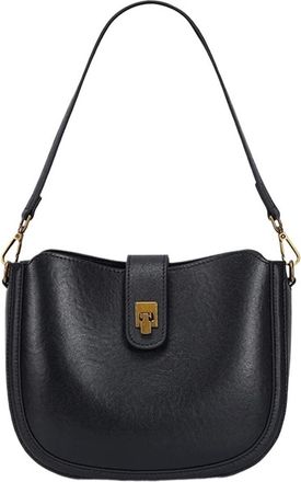 Generic Womens Leather Shoulder Bag Ladies Soft Handbag Female Crossbody Bags(Black)