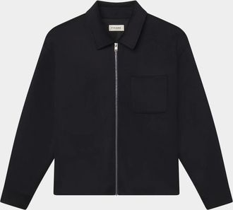 Frame Denim Double Face Wool Zip-Front Shirt Jacket
