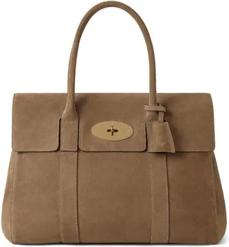 Mulberry Bayswater Suede Satchel in Salcombe Sand at Nordstrom