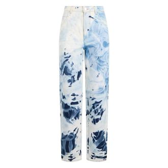 Alberta Ferretti Broek met aquareleffect - Dames - Regular Fit Jeans - Veelkleurig - S - Katoen - Jeans