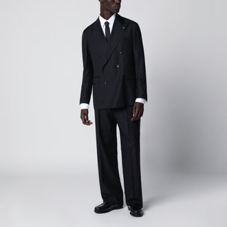 Tagliatore Black double-breasted wool suit
