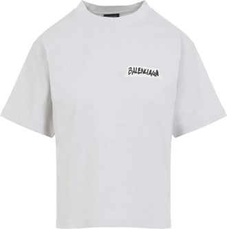 Balenciaga Masking Tape T-shirt - Dames - T-shirts - Wit - S - Katoen - Tops