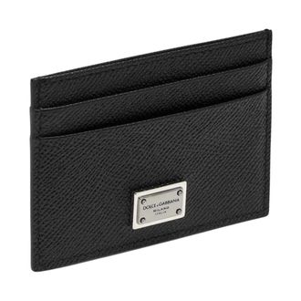 Dolce & Gabbana Wallets & Cardholders, male, Black, Size: ONE SIZE Calfskin Card Holder