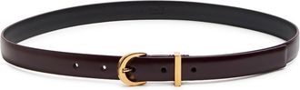 Khaite Luna Leather Belt - Burgundy - 32 (UK10/ M)