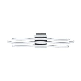 Loops Wall Flush Ceiling Light Colour Chrome Shade White Plastic Bulb LED 26W Incl