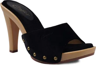 Candie's Antonella Slide Sandal in Black Velvet at Nordstrom, Size 10