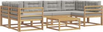 vidaXL Conjunto De Sof&aacute;s De Exterior 5 Uds. Blanco Y Gris Claro Vidaxl