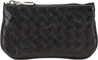 Bottega Veneta Black Leather Coin Purse/Coin Case (Pre-Owned)