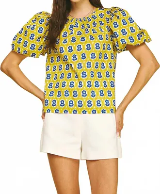 Pinch Design Vibrant Floral Blouse In Yellow