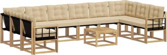 vidaXL Conjunto De Sof&aacute;s De Exterior 11 Uds. Y Beige Vidaxl