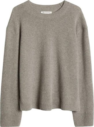 Marc O'Polo Pullover LSL Ronde hals met splitjes - Dames - Ronde hals truien - Grijs - S - Wol - Truien & Vesten