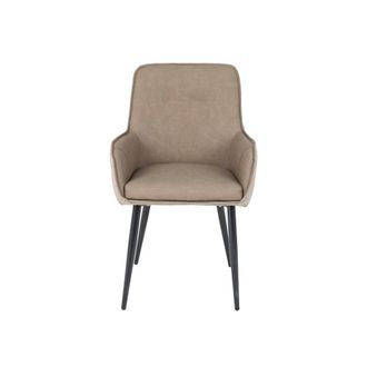 Pondecor Interiorismo Set 2 butacas DUGLAS polipiel marr&oacute;n y beige. Patas metal negras