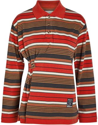 Damson Madder Noah Layered Striped Cotton Rugby top - Red - 12 (UK12 / M)