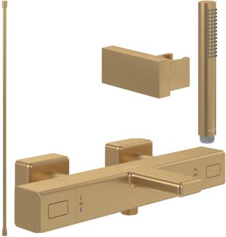 Villeroy & Boch Villeroy&boch - Pack Mezclador Termost&aacute;tico De Ba&ntilde;era Villeroy Et Boch Universal Grifer&iacute;a Cuadrado Oro Cepillado Con Set