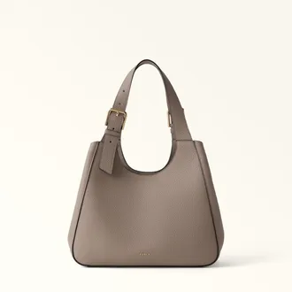 Furla Dora Borsa Shopping M Cachemire Gray Grigio Pelle Granata Doppia Nisos Donna