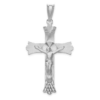 Diamond2Deal 14k White Gold Crucifix Pendant