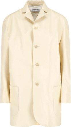 Jil Sander Cream Minimalist Boxy Classic Collar Jacket