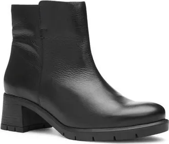 Ara Plum Side Zip Bootie in Black at Nordstrom, Size 10.5