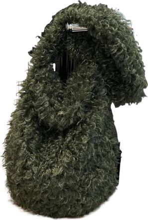 Generic Womens Plush Bags Winter Fluffy Shoulder Bag Tote For Women Trendy Retro Style Texture Leisure Commuter Bucket(Green)