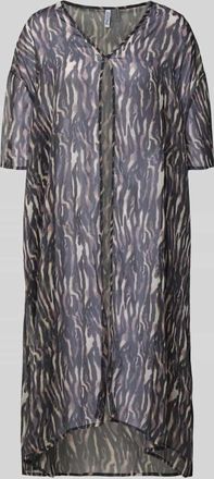 Pieces Oversized Kaftan mit Allover-Muster Modell ATRUD in Dunkelbraun, Gr&ouml;&szlig;e 1