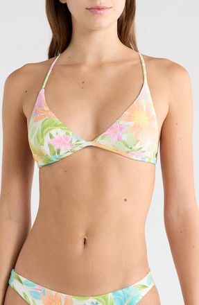 Rip Curl Catalina Island Floral Triangle Bikini Top in Green Multi at Nordstrom, Size Xx-Small