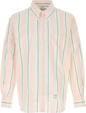 Thom Browne Gestreept overhemd met knopen - Heren - Casual Overhemden - Veelkleurig - M - Katoen - Overhemden