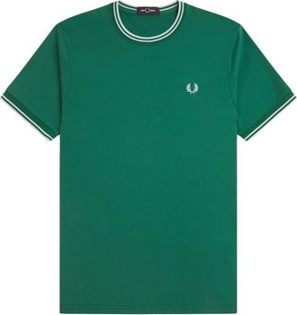 Fred Perry Hombre, Camisetas, Verde, Talla: M