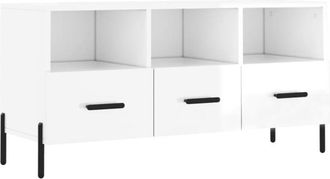 vidaXL TV Cabinet High Gloss White 102x36x50 cm Engineered Wood vidaXL
