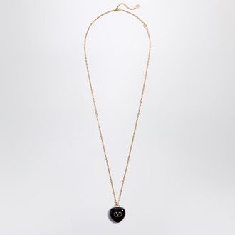 Valentino Garavani Coeur Royal Necklace Black