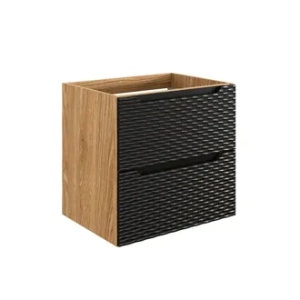 Petits Meubles Mueble bajo lavabo 60cm paneles de melamina y de mdf negro y madera