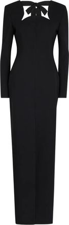 Roksanda Ilincic Zari bow-detail dress - women - Acetate/Polyester - 6 - Black