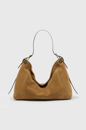 Diesel D-Line-Shoulder bag in waxed suede - Shoulder Bags - Woman - Brown