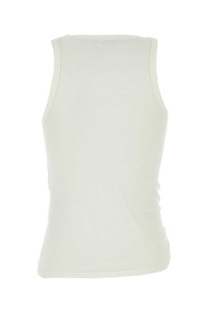 Paco Rabanne Womens White Stretch Cotton Tank Top Exterior: Elastane Maglie Sweater
