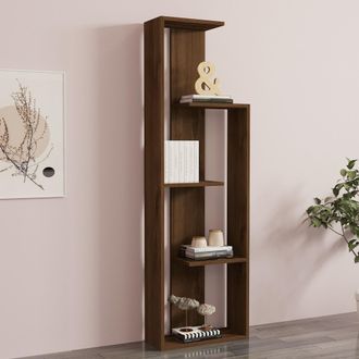 Dmora Librer&iacute;a Fiesole, Biblioteca 3 Estantes, Libre Instalaci&oacute;n, Estructura Color Nogal, 50x20x160h Cm Marr&oacute;n Nogal