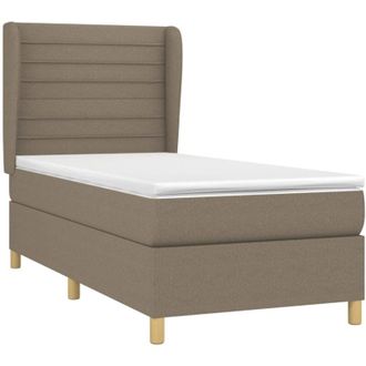 vidaXL Cama Box Spring Con Colch&oacute;n Tela Gris Taupe 80x200 Cm Vidaxl