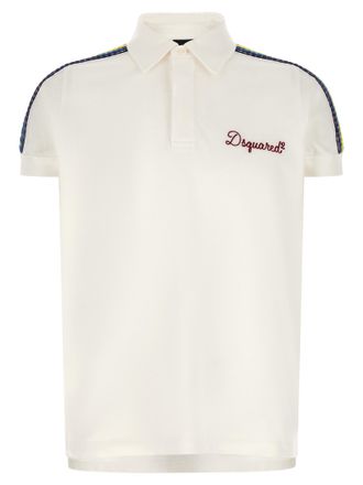 Dsquared2 White Cotton Polo Mens Shirt