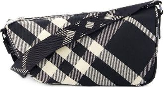 Burberry Check-Pattern Synthetic Crossbody Bag Black