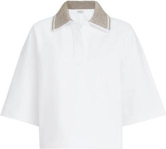 Brunello Cucinelli Couture interlock polo shirt in White at Nordstrom, Size 4X-Large Eu